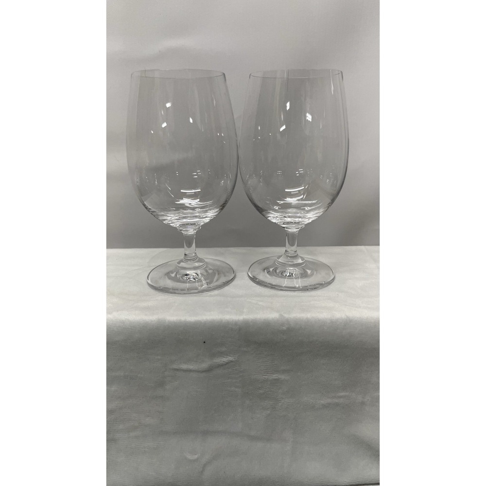 Stölzle‎ Lausitz Crystal Water Goblets Set of 2 Clear Stemmed Germany